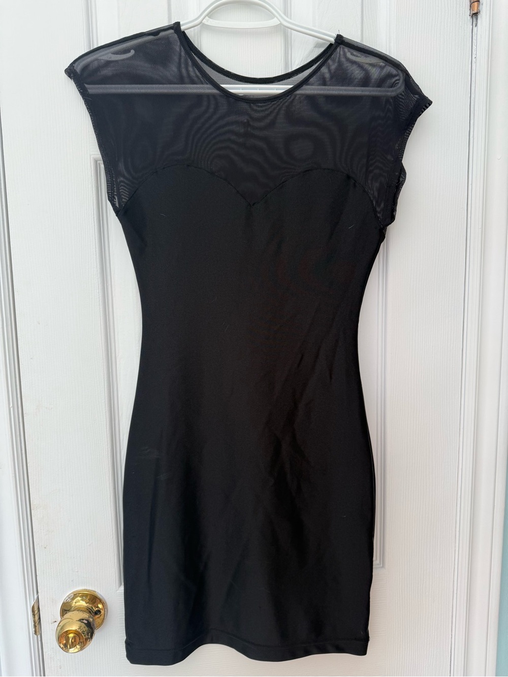 American Apparel Black Mesh Yoke Mini Dress
